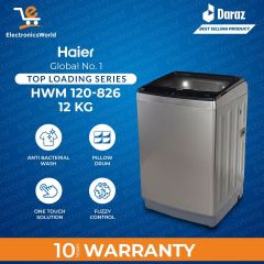 Haier Top Load Fully Automatic Washing Machine 12 KG Grey (HWM 120-826GT) - Musab Mall-1 (3 Months 0% Percent Profit Product Available On 48 Months Installment)